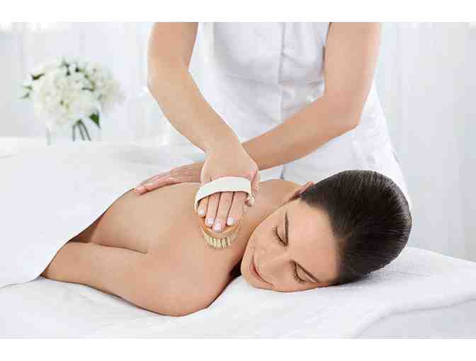 $50 River's Edge Spa and Salon gift card and Norway Savings Bank shopping bag