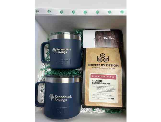 $50 The Blue gift card and coffee-themed gift box donated by Kennebunk Savings
