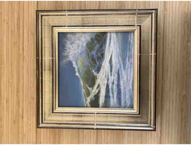 Custom framed artwork by Dina Gardner donated by Maine Art Hill