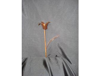 Lawn/Garden Decoration - 14-inch Copper Tulip