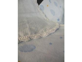 Hand-Crochet (Edging) Baby Blanket & Burp Cloth
