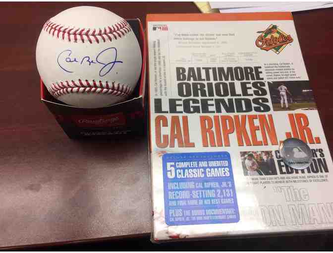Cal Ripken Autographed Baseball & Collector's edition DVD set