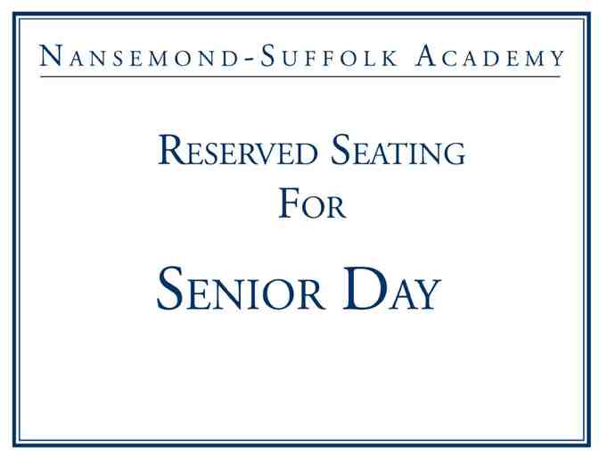 8 Reserved seats for Senior Day! - Photo 1