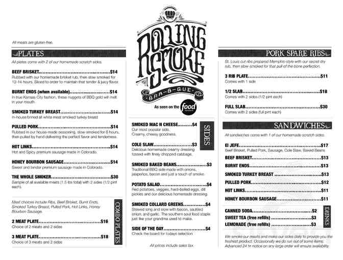 Rolling Smoke BBQ Gift Card