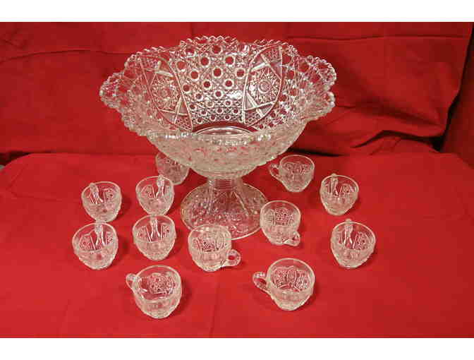 Crystal Punch Bowl (with 12 cups)