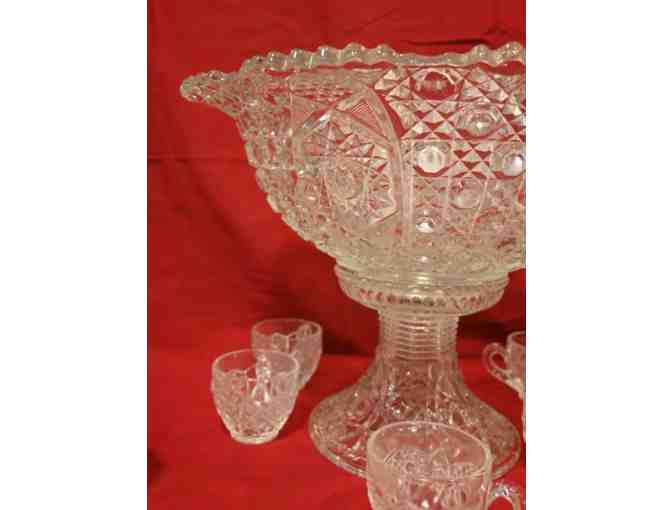 Crystal Punch Bowl (with 12 cups)
