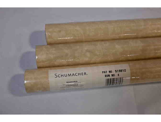 Schumacher Beige Flowered Wallpaper (3 double rolls)