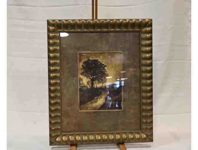 Framed Brown Tree Path Painting