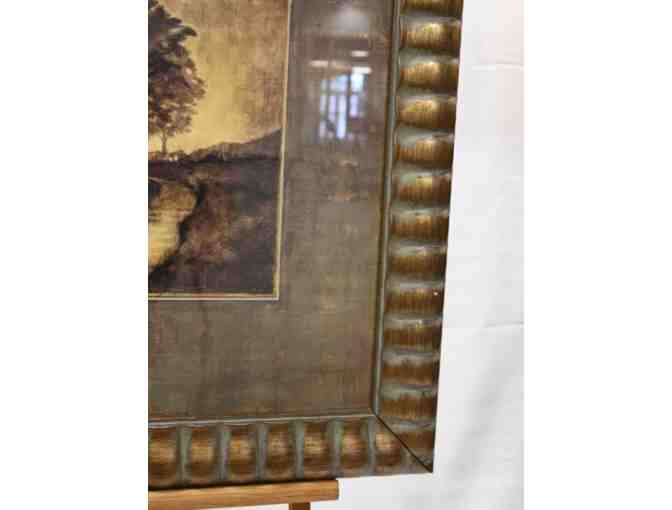 Framed Brown Tree Path Painting