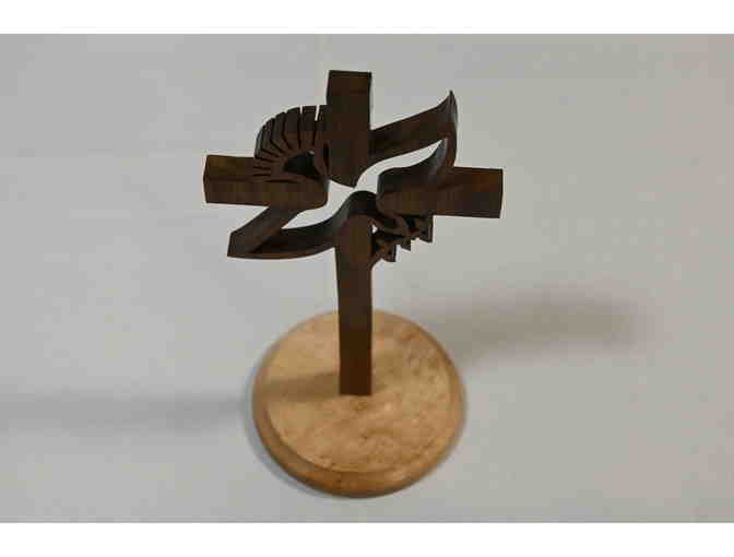 'Dove Flying Through the Cross' Handcrafted Wooden Cross
