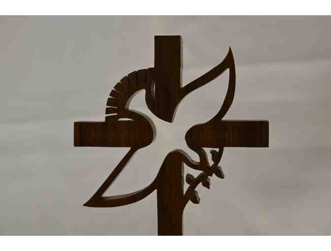 'Dove Flying Through the Cross' Handcrafted Wooden Cross