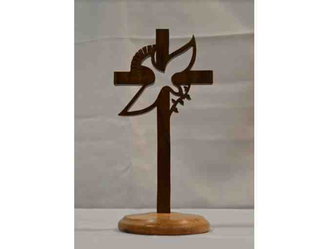 'Dove Flying Through the Cross' Handcrafted Wooden Cross