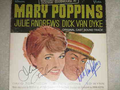 "Mary Poppins" album & cover autographed by Julie Andrews and Dick Van Dyke