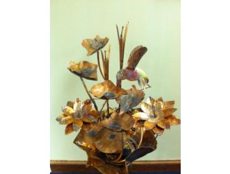 Copper Fountain & Bowl Stand by Carl Pendergrass