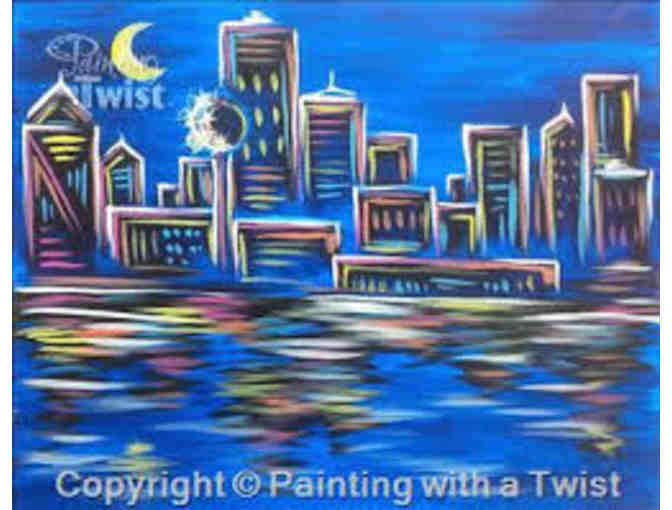 $35 Gift Certificate to Painting with a Twist and a cup and pen