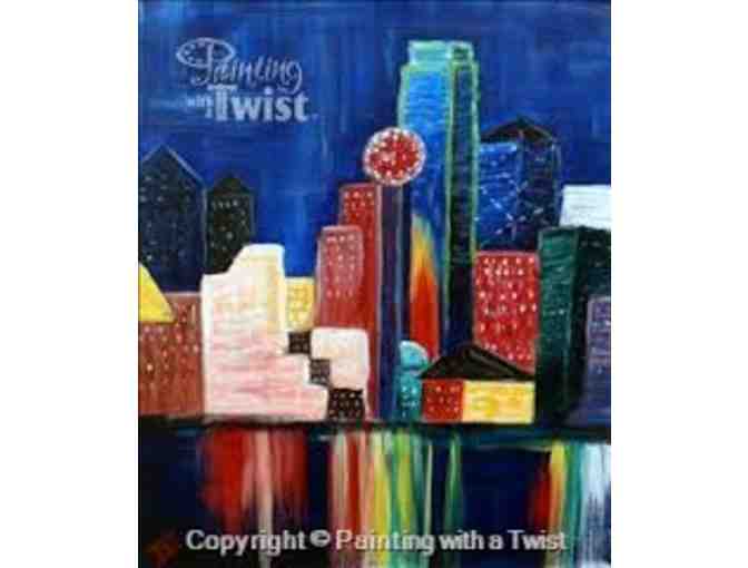 $35 Gift Certificate to Painting with a Twist and a cup and pen