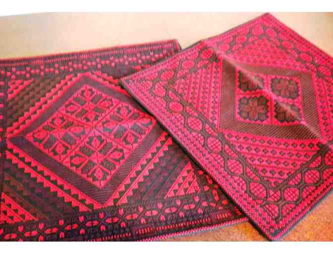 Red Cross-Stitched Pillow Cases from Palestine (Set of 2)
