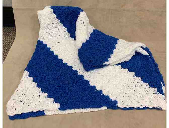 Afghan - Blue and White