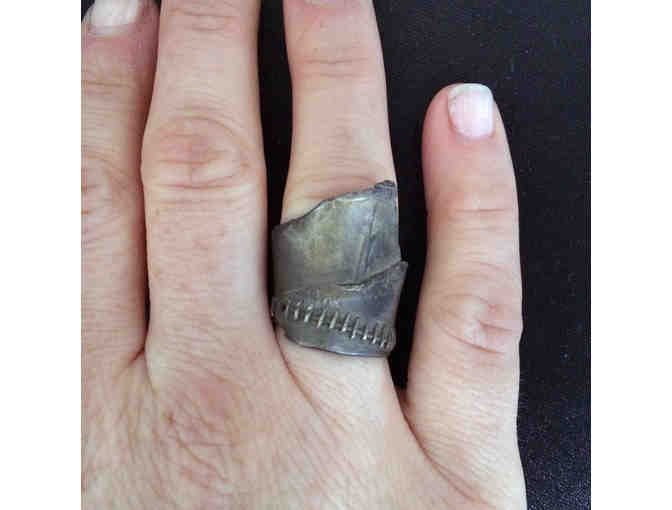 1 Darcy Miro Oxidized Silver Ring with Grey Diamonds