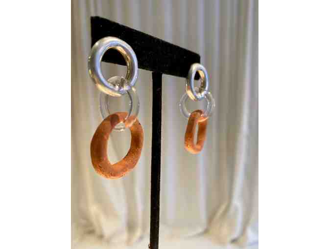 Jane D'Arensbourg Terracotta, Glass & Sterling Silver Earrings