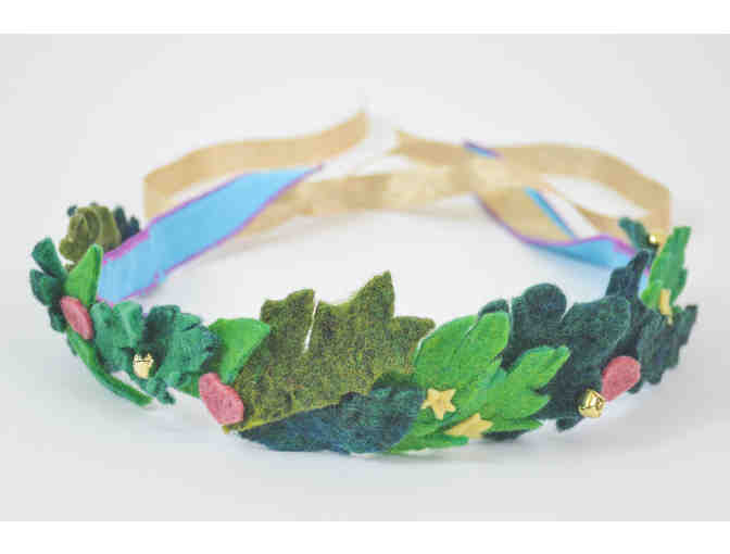 Handmade Felted Leaf Crown and Fairy Wand