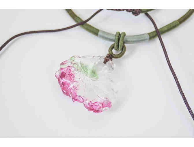 Unique Hand-Carved Glass Necklace from Liuligongfang Design