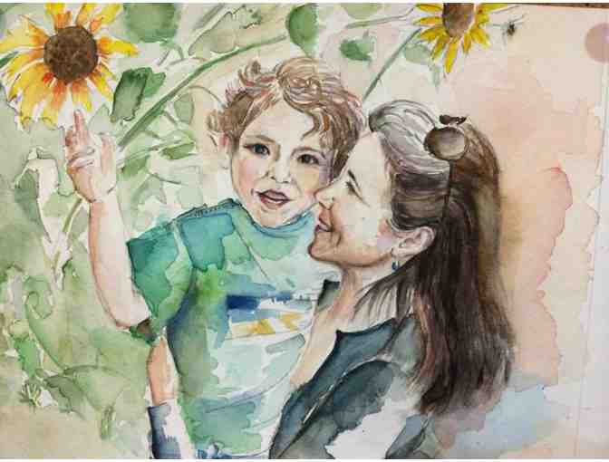 Commissioned Watercolor Family Portrait by Artist and Illustrator Shilpa Shyam