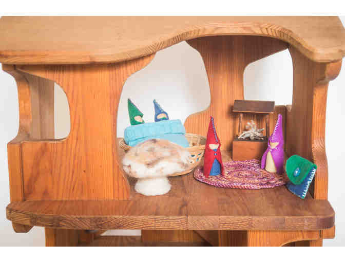 Waldorf Wooden Gnome House with Gnomes