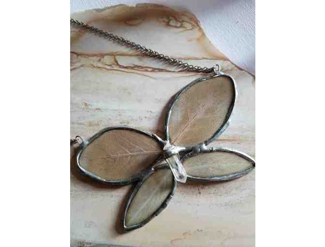 Sage Leaves & Quartz Fairy Necklace by Myriad Mirage, GMWS Fall Fair Vendor
