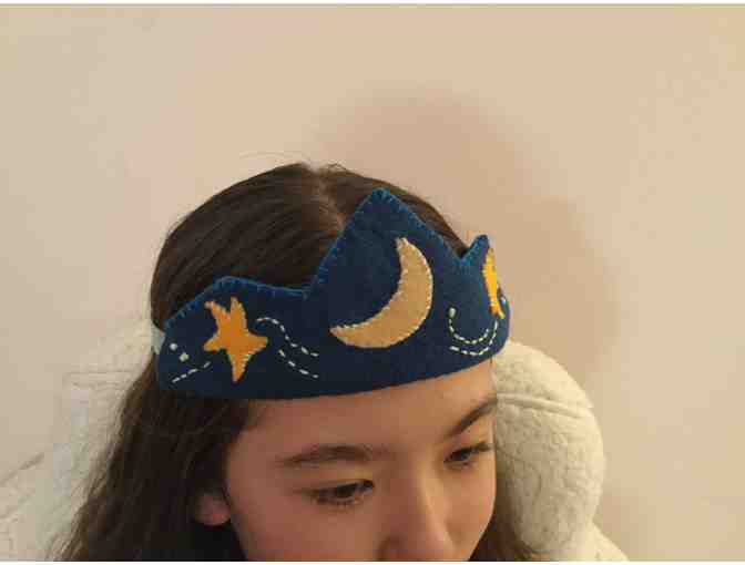 Handmade Felt Moon and Stars Crown