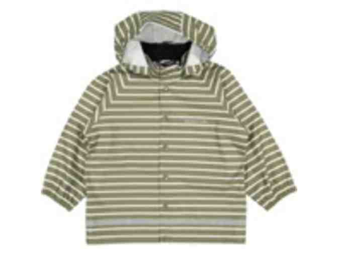 Rain Jacket and Pant Set in Lichen Green by Polarn O. Pyret, size 6-8 years