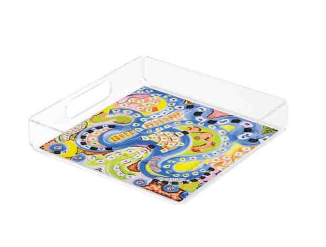 Acrylic Display Tray 'Blue Wave', by Just Lizzie