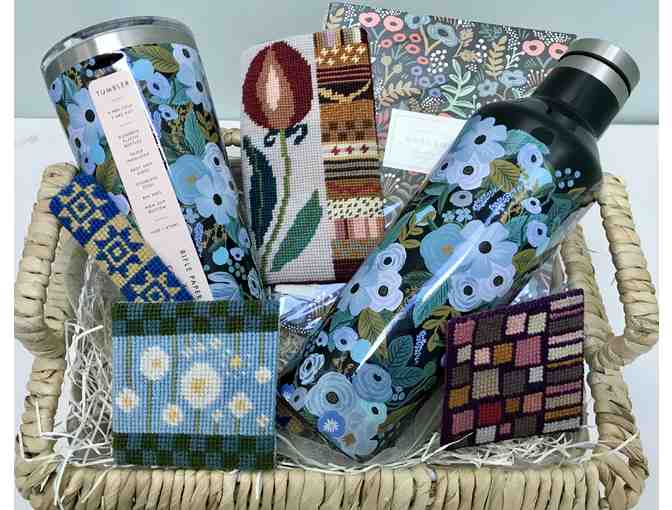 Floral Travel Mug Set with Needlepoint Accessories