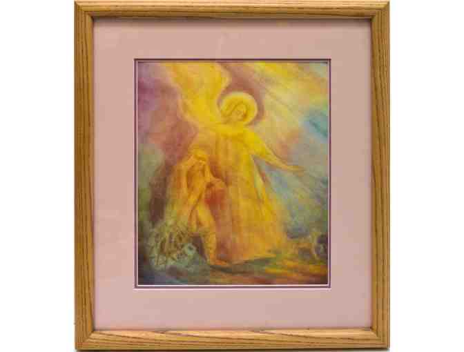 Archangel Raphael Framed Watercolor Artwork by Carol K. Steil - Photo 1