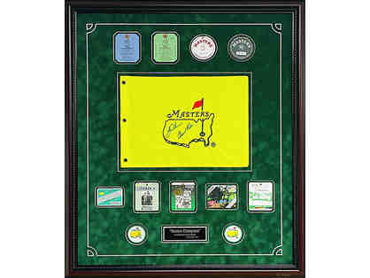 Autographed Limited Edition Arnold Palmer & Tiger Woods Masters Flag