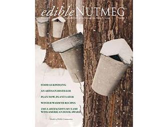 A year of Edible Nutmeg Magazine, ALL back issues, and a tote