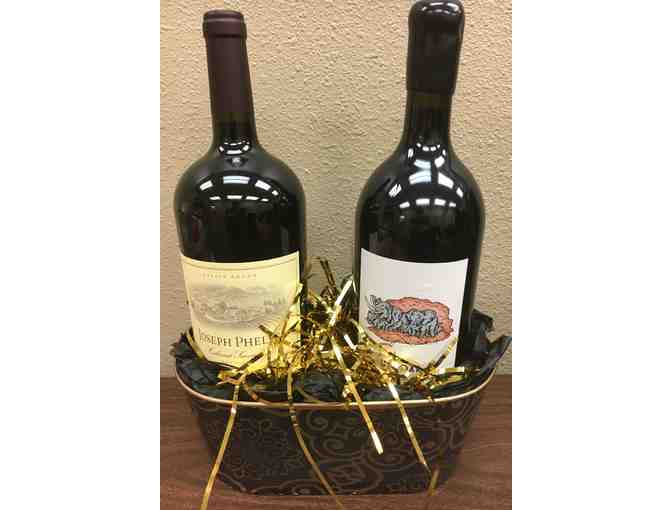 Two Deluxe Magnum Wine Bottles Basket