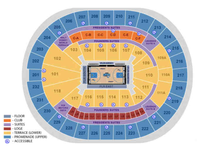 3A - Two (2) VIP/Courtside tickets to the Orlando Magic vs Memphis Grizzlies