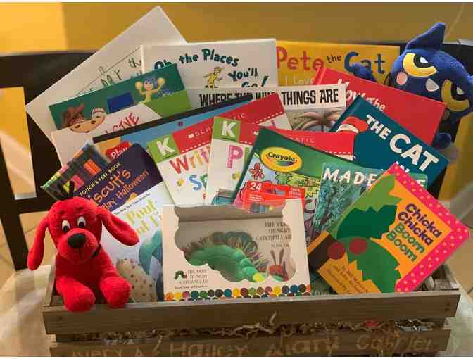 KA - Personalized Wooden Book Bin