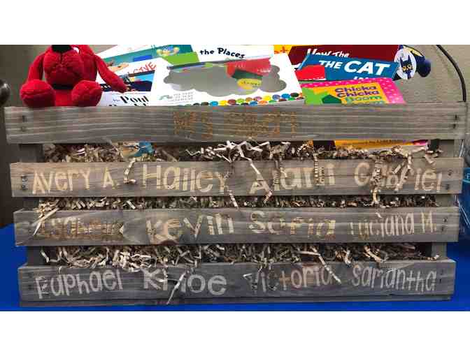 KA - Personalized Wooden Book Bin