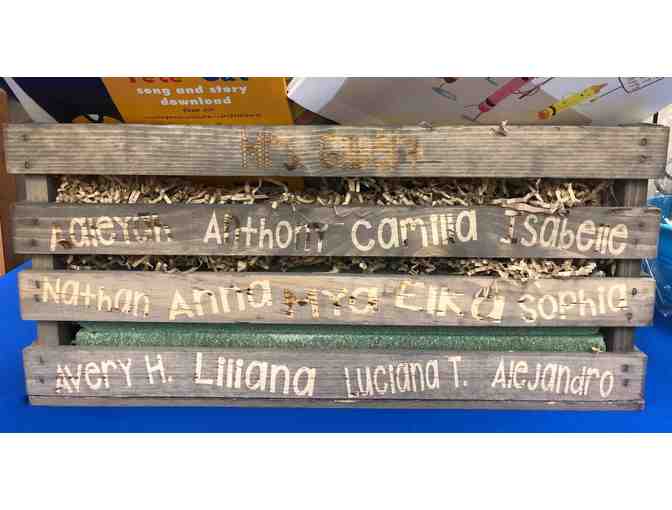 KA - Personalized Wooden Book Bin