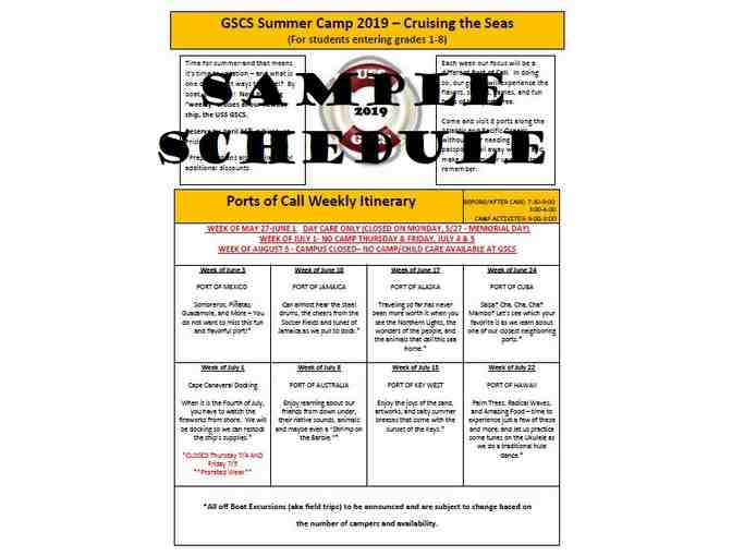 Summer Camp 2020: Grades 1-8: Registration and Any One Week Tuition