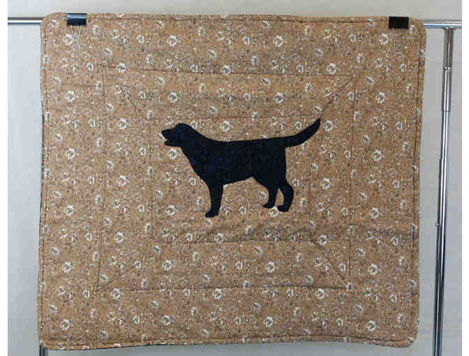 Black Lab on Light Brown Background Lap Throw