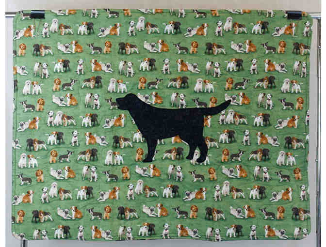 Black Lab on Green Lap Throw