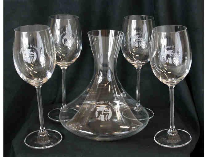 GDA Logo Decanter and 4 Wine Glasses