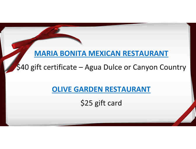 Maria Bonita Mexican Restaurant, Olive Garden, Janis & Melanie Gift Basket, and Daily Chef Pan Set