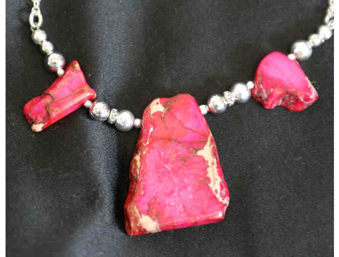 Rose Stone Necklace and Earrings