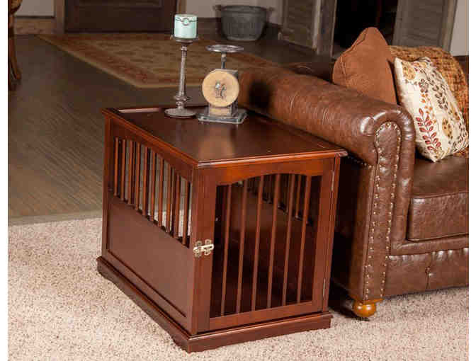 Large Walnut End Table Kennel