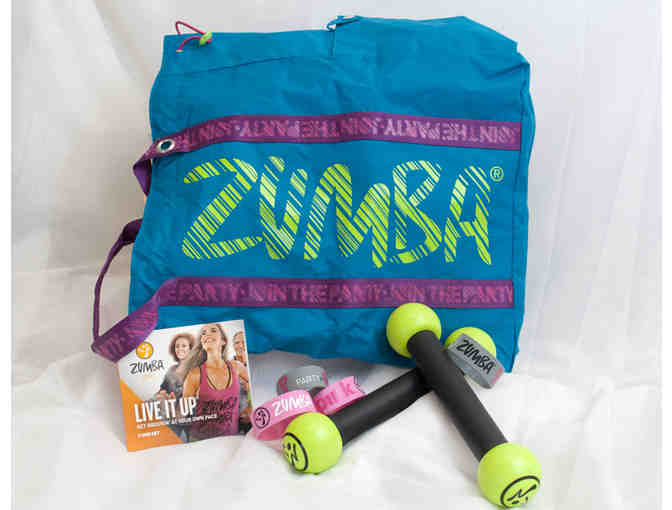 Zumba Gold DVD set, Zumba Toning Sticks, and Zumba Tote Bag