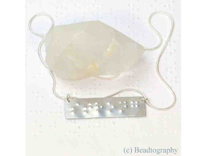 Hand Embossed Braille Necklace - 'strong'